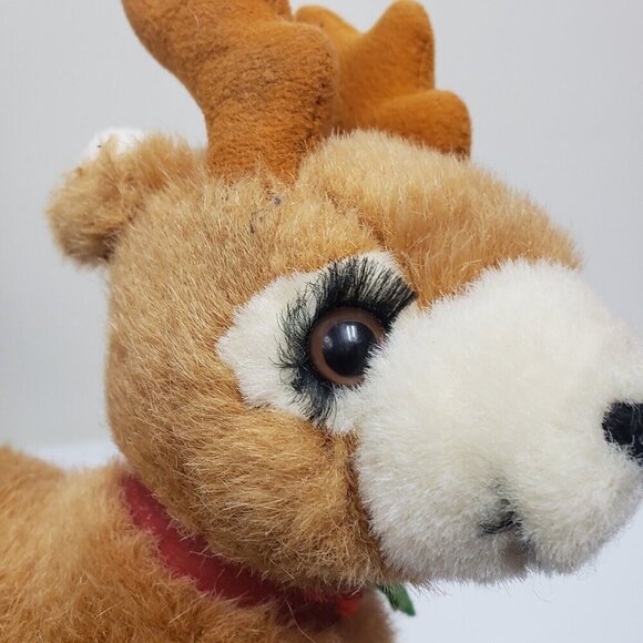Russ Berrie Starlight Reindeer Eyelashes Christmas Holiday Vintage Korea Plush - Picture 11 of 14